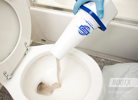 Step 4: Apply RootX

After the solution is thoroughly mixed, remove the cap from the narrow end of the funnel applicator and pour the entire mixture of dry product through the funnel directly into a sewer cleanout or toilet bowl if a sewer cleanout is not available.
